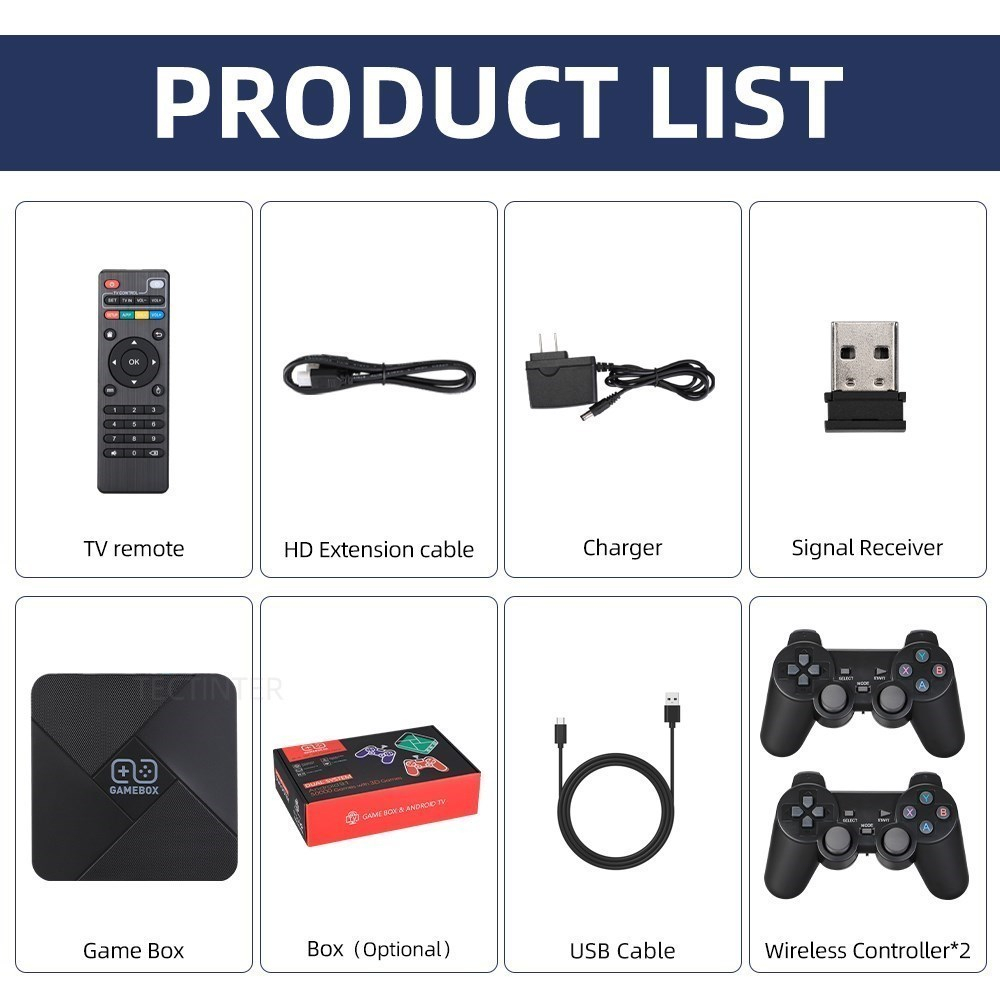 Máy Chơi Game 40000 Game G5 S905L WiFi 4K HD TV Box 128G Cho PS1 N64 PSP GBA Và Ph TBWH