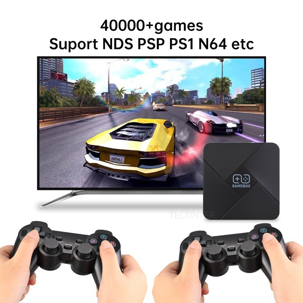 Máy Chơi Game 40000 Game G5 S905L WiFi 4K HD TV Box 128G Cho PS1 N64 PSP GBA Và Ph TBWH