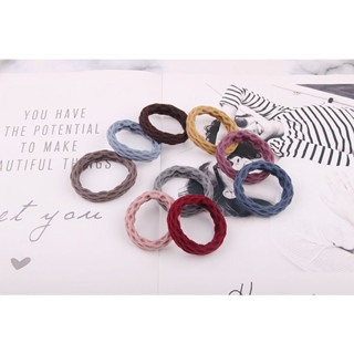 Set 5 Dây Buộc Tóc Da Co Giãn Phong Cách Hàn Quốc Cho Nữ