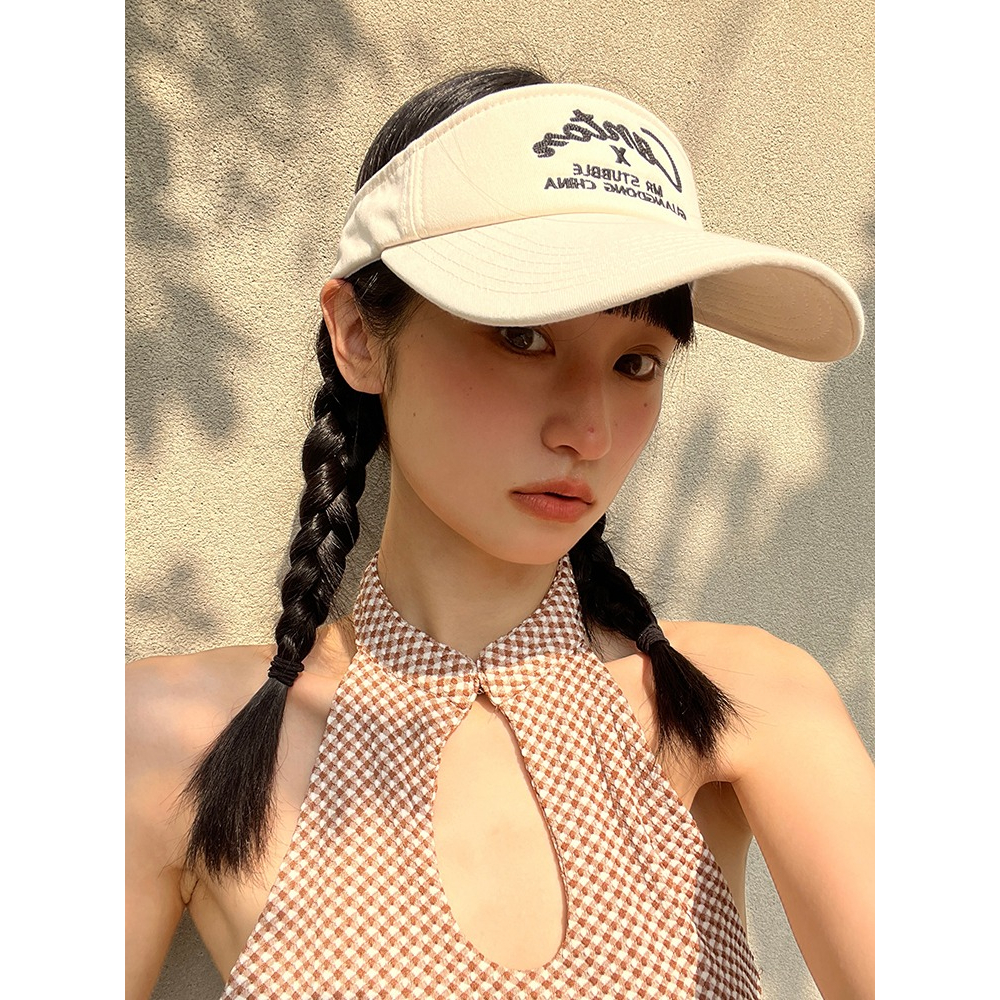 Mũ Lưỡi Trai Thể Thao Hở Chóp In Chữ Phong Cách Đường Phố Hàn Quốc