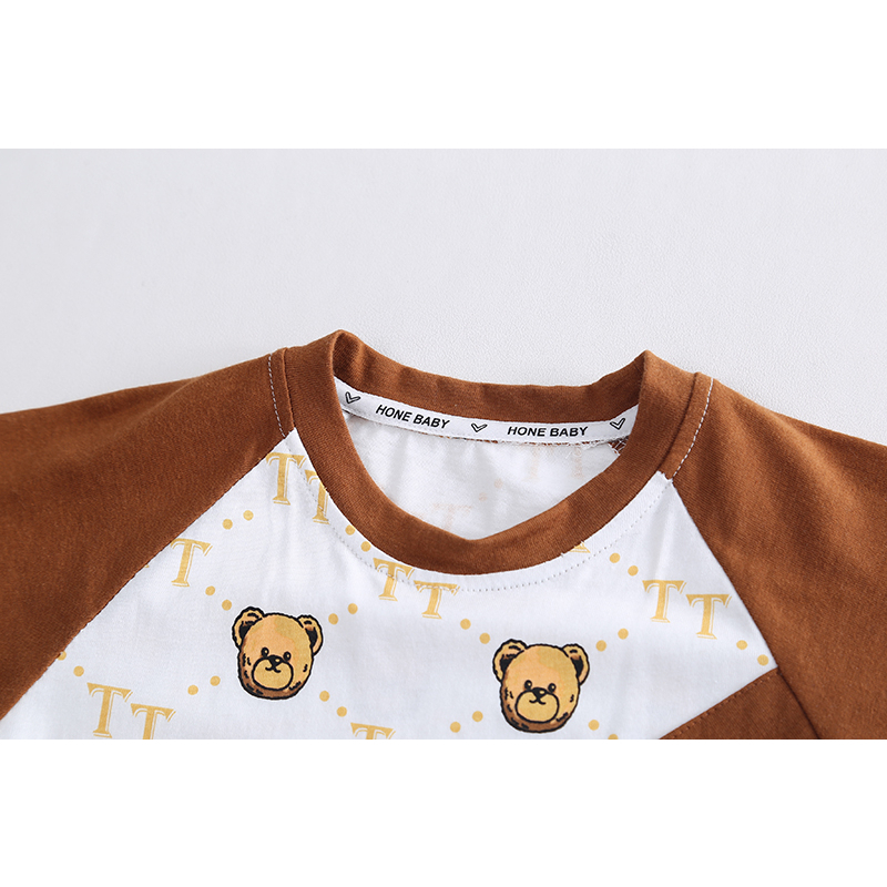 Set Áo Thun Ba Lỗ + Quần Short Cotton Hình Gấu Thời Trang Mùa Hè Kiểu Mới Cho Bé 80-120cm
