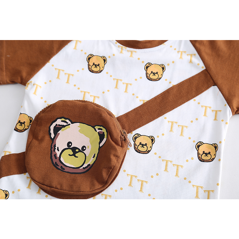 Set Áo Thun Ba Lỗ + Quần Short Cotton Hình Gấu Thời Trang Mùa Hè Kiểu Mới Cho Bé 80-120cm