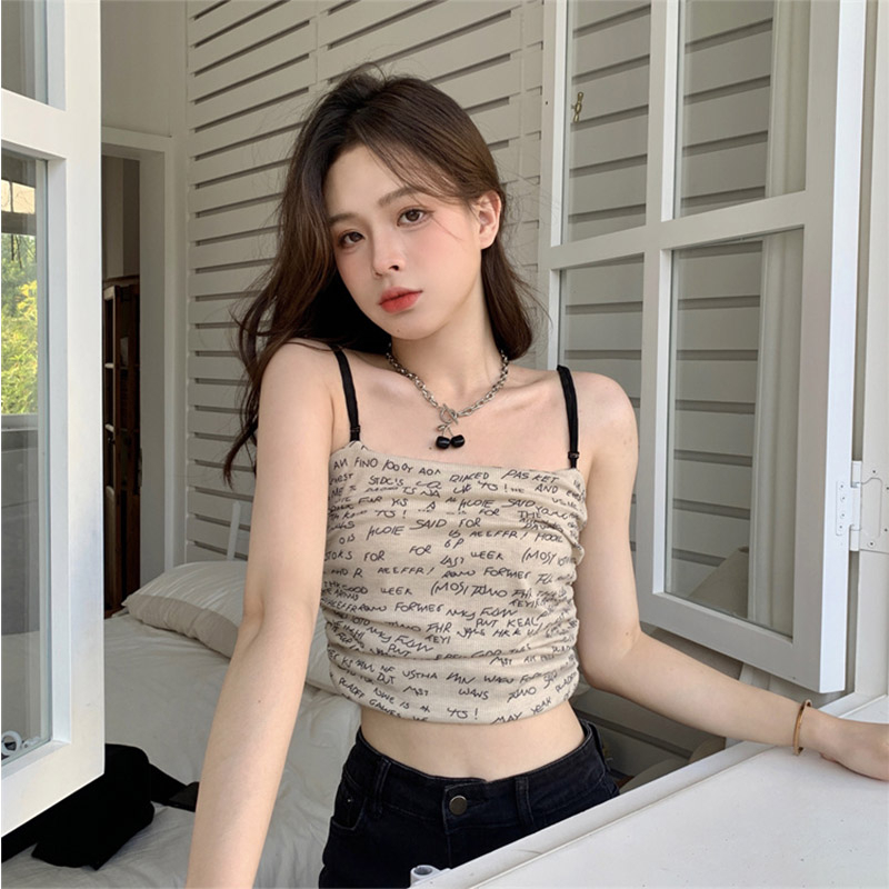 Áo Lót Hai Dây In Chữ Sau Lưng Màu Trơn Thời Trang Mùa Hè Dành Cho Nữ