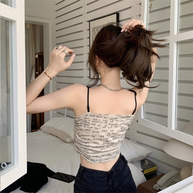 Áo Lót Hai Dây In Chữ Sau Lưng Màu Trơn Thời Trang Mùa Hè Dành Cho Nữ