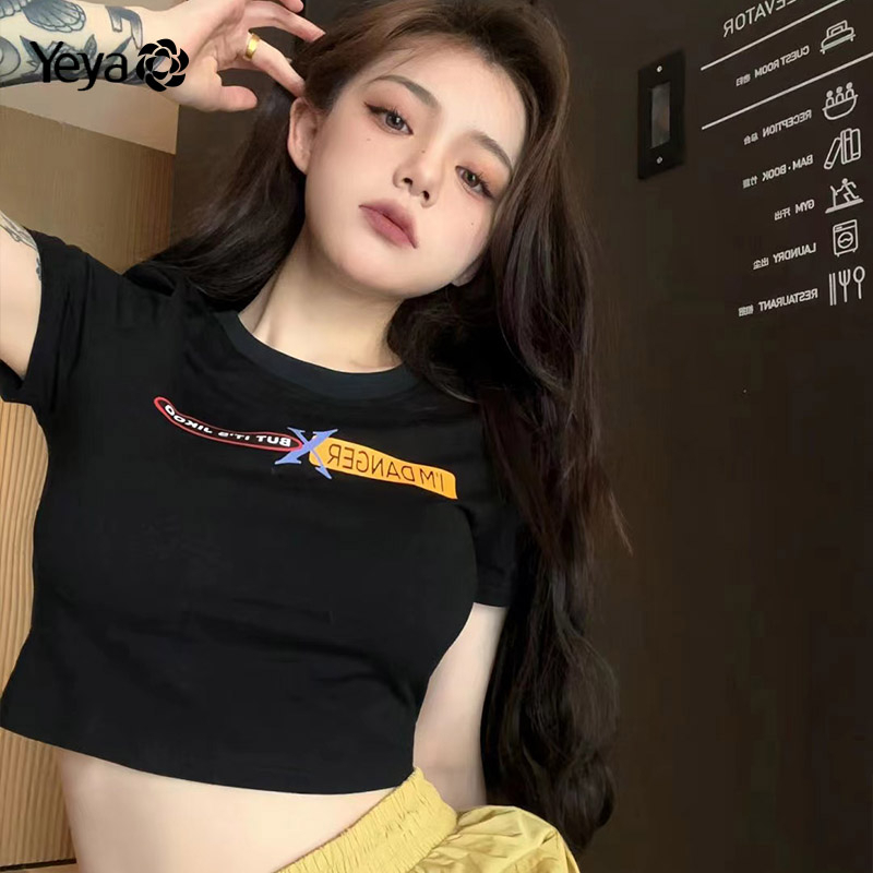 Áo thun YEYA ngắn tay in họa tiết thời trang xinh xắn cho nữ