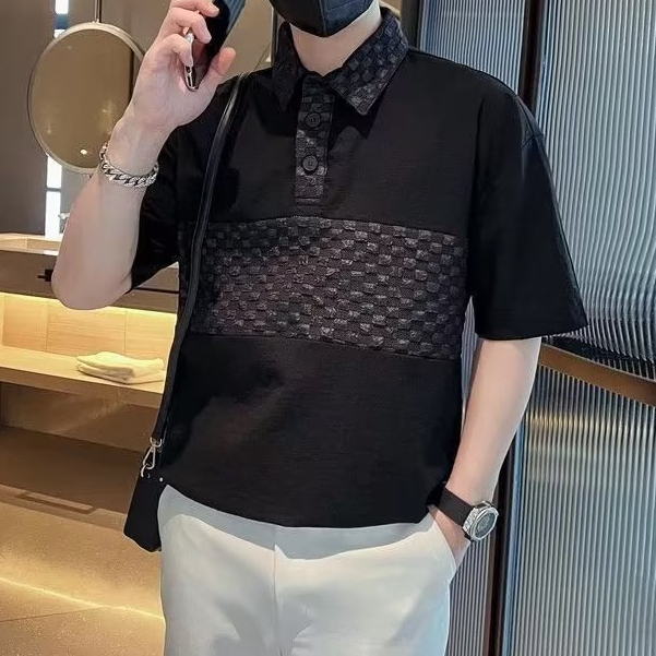 Áo Thun polo Họa Tiết Sọc Caro Size M-3xl Thời Trang Mùa Hè Cho Nam