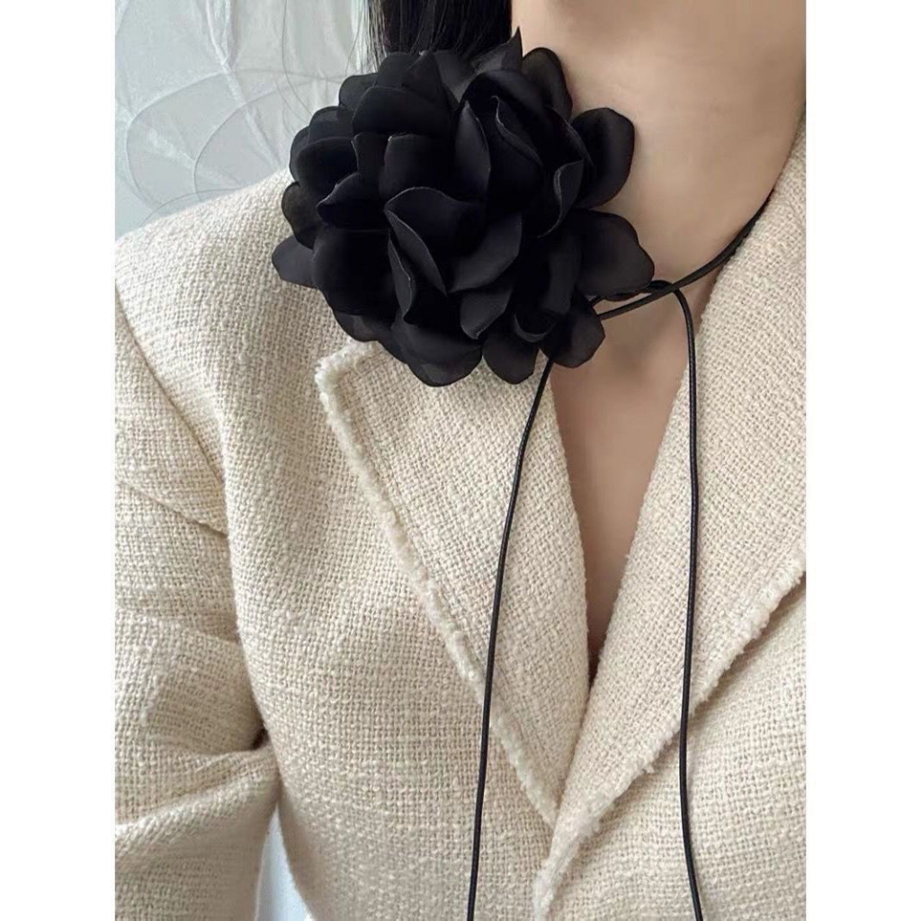 Vòng Cổ Choker Họa Tiết Hoa Mộc Lan Phong Cách Pháp Cổ Điển Thời Trang Cho Nữ