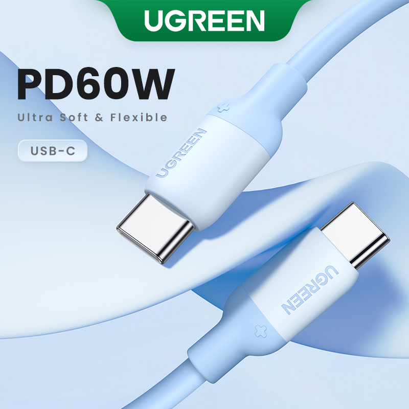 Dây cáp sạc nhanh UGREEN 60W Type C USB C QC 3.0 4.0 FCP thích hợp cho Macbook Pro Samsung S22 S23 Huawei iPhone 15