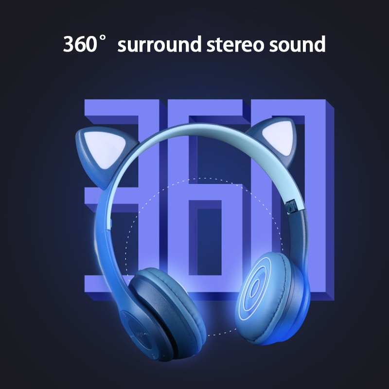 Tai Nghe Chụp Tai Bluetooth 5.0 Không Dây Âm Thanh Nổi Gắn Mũ Bảo Hiểm Có Micro Và Đèn Phát Sáng Dành Cho Điện Thoại