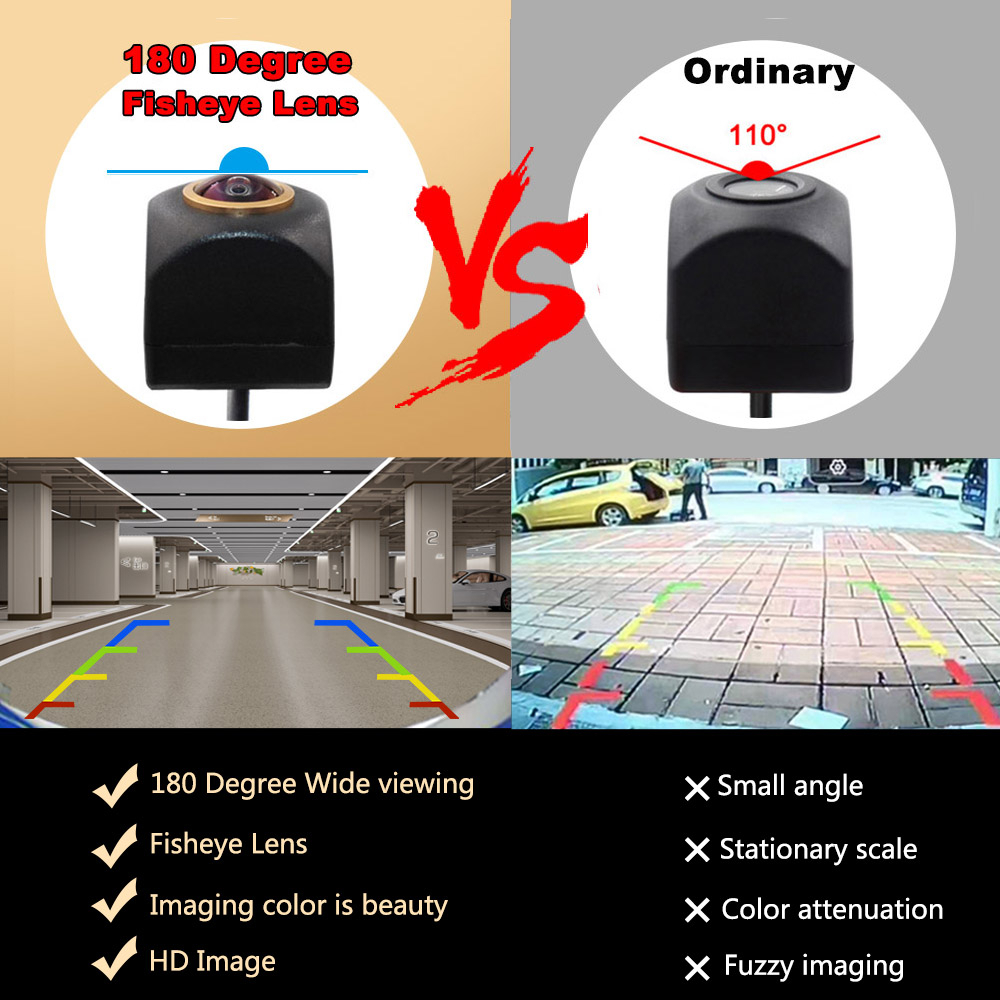 Smartour AHD 1080P 180 Độ Mắt Cá Có Thể Điều Chỉnh Phía Trước Ô Tô Ngược Dự Phòng Camera Quan Sát Phía Sau Cho Xe Android DVD AHD Màn Hình