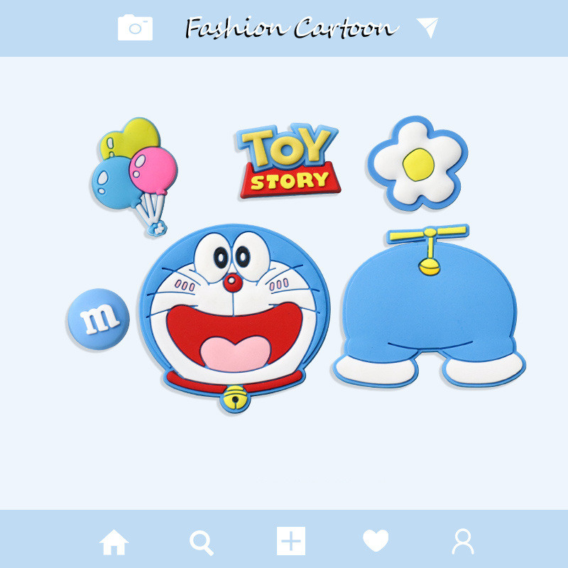 Set 5 Phụ Kiện Trang Trí Giày Hình Mèo Máy Doraemon Xinh Xắn