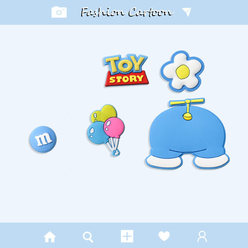 Set 5 Phụ Kiện Trang Trí Giày Hình Mèo Máy Doraemon Xinh Xắn