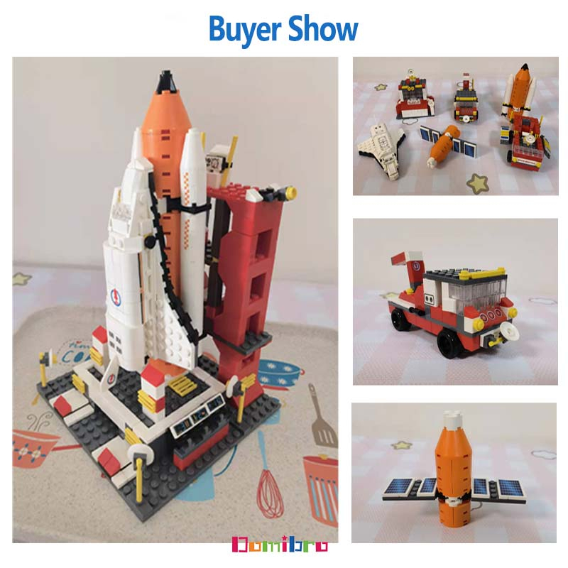 Domibro Khối đồ chơi Trực thăng Lâu đài Tàu con thoi Xe Buýt Nhiều loại DIY Quà tặng Lego Quà tặng cô gái Quà tặng cho bé trai Quà sinh nhật Quà tặng ngày trẻ em