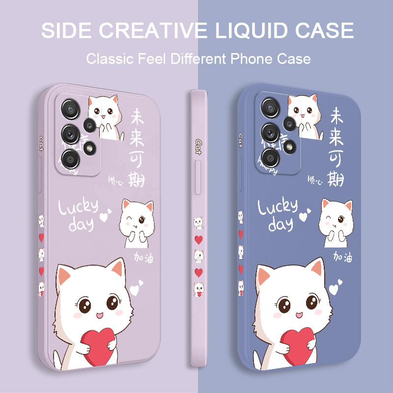 Ốp Điện Thoại Họa Tiết Chú Mèo Dễ Thương Cho Samsung Galaxy A72 A52 A52S A42 A32 4G 5G