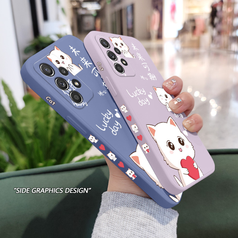 Ốp Điện Thoại Họa Tiết Chú Mèo Dễ Thương Cho Samsung Galaxy A72 A52 A52S A42 A32 4G 5G