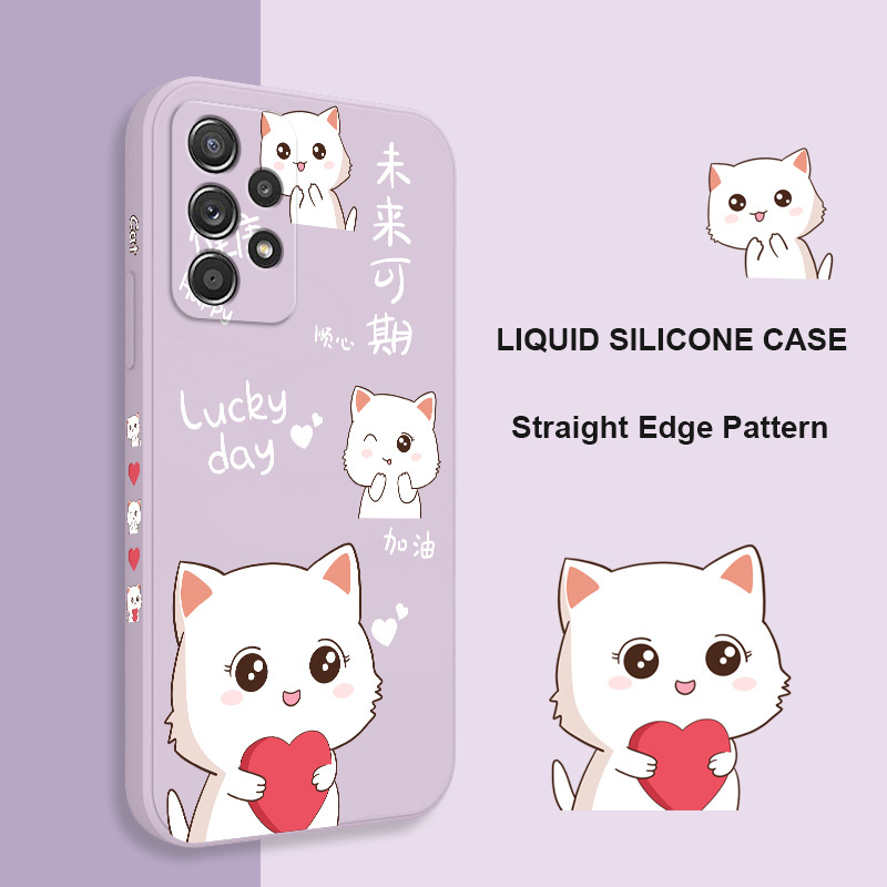 Ốp Điện Thoại Họa Tiết Chú Mèo Dễ Thương Cho Samsung Galaxy A72 A52 A52S A42 A32 4G 5G