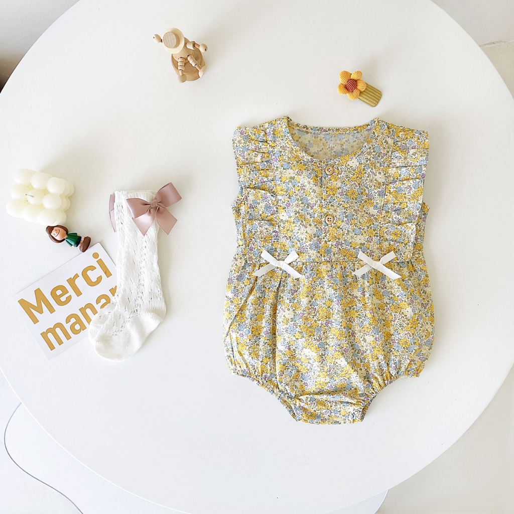 Áo liền quần SANLUTOZ không tay ngọt ngào thời trang mùa hè cho bé gái