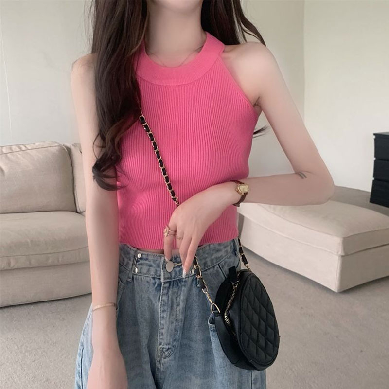 Áo hai dây Thể Thao Ngắn Hở Vai Thời Trang Mùa Hè 2023 Dành Cho Nữ