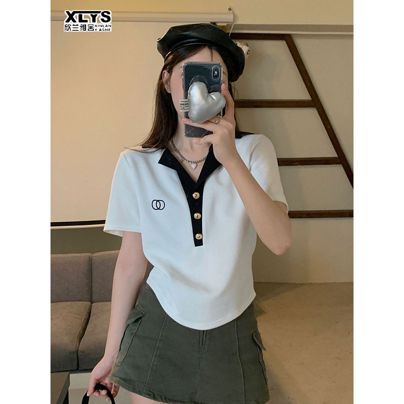 Áo polo cotton Thời Trang Mùa Hè Hàn Quốc Dành Cho Nữ