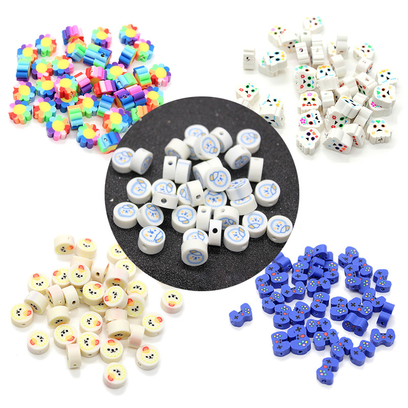 Set 50 Hạt Đất Sét Polymer Hình Tay Cầm Chơi Game Nhiều Màu Sắc