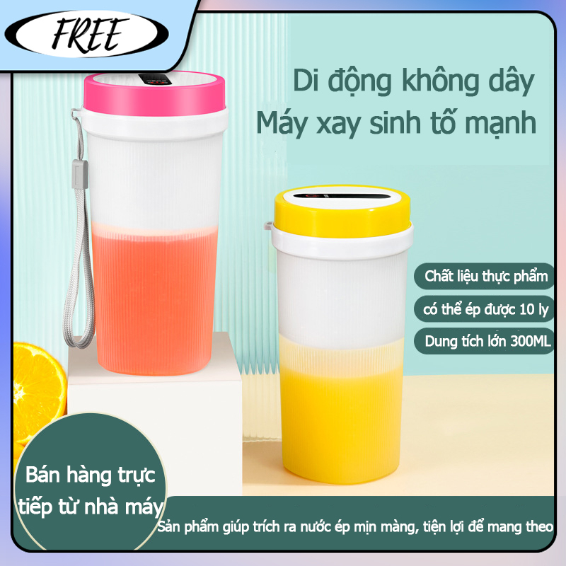 FREE USB máy ép trái cây mini 300ML máy xay bear tay máy ép cam tự động máy vắt nước cam máy xay sinh tố cầm tay I23Y00P