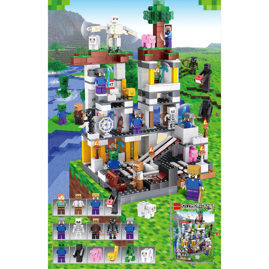 Bộ 533 khối đồ chơi lắp ráp mô hình DOMIBRO nhân vật trò chơi minecraft