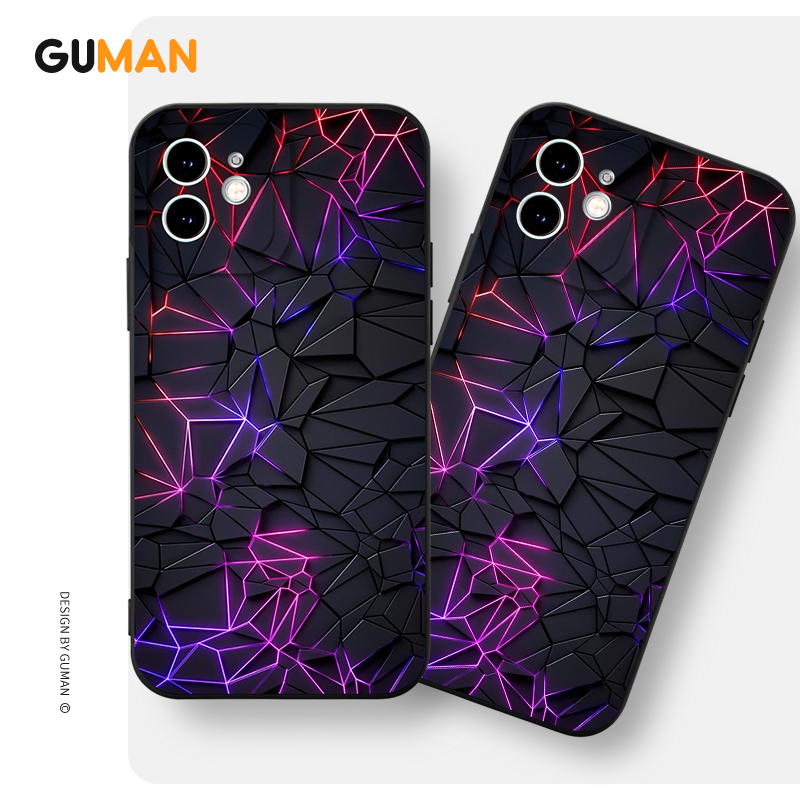 Ốp lưng GUMAN Mềm ngầu nam đen dễ thương đẹp Cho iPhone 15 14 13 12 11 Pro Max SE 2020 X XR XS 8 7 ip 6S 6 Plus kute XYB1674