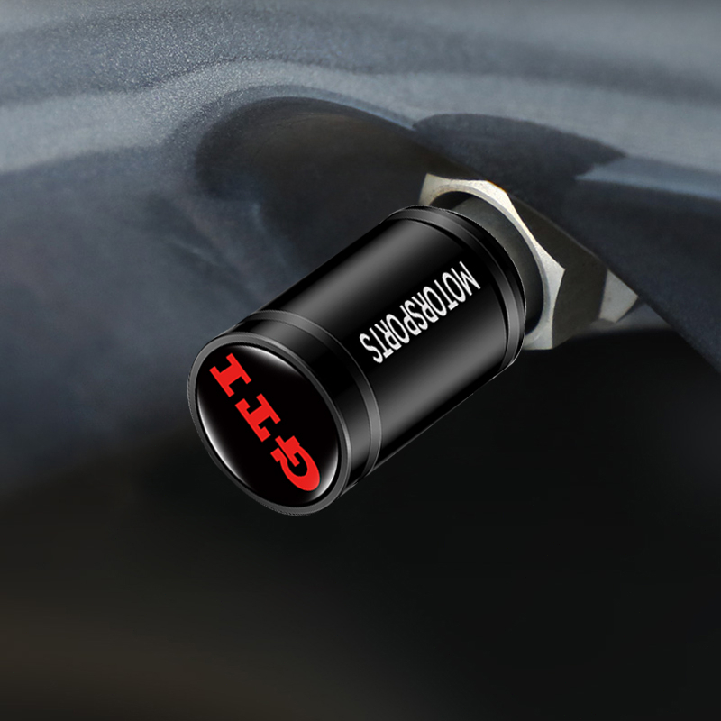 Set 4 Nắp Van Bánh Xe Hơi Thể Thao Bằng Nhôm Chống Bụi Bẩn Cho GTI POLO Golf 5 6 7th generation GTI VW-GTI