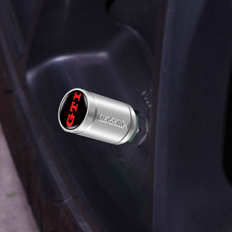 Set 4 Nắp Van Bánh Xe Hơi Thể Thao Bằng Nhôm Chống Bụi Bẩn Cho GTI POLO Golf 5 6 7th generation GTI VW-GTI