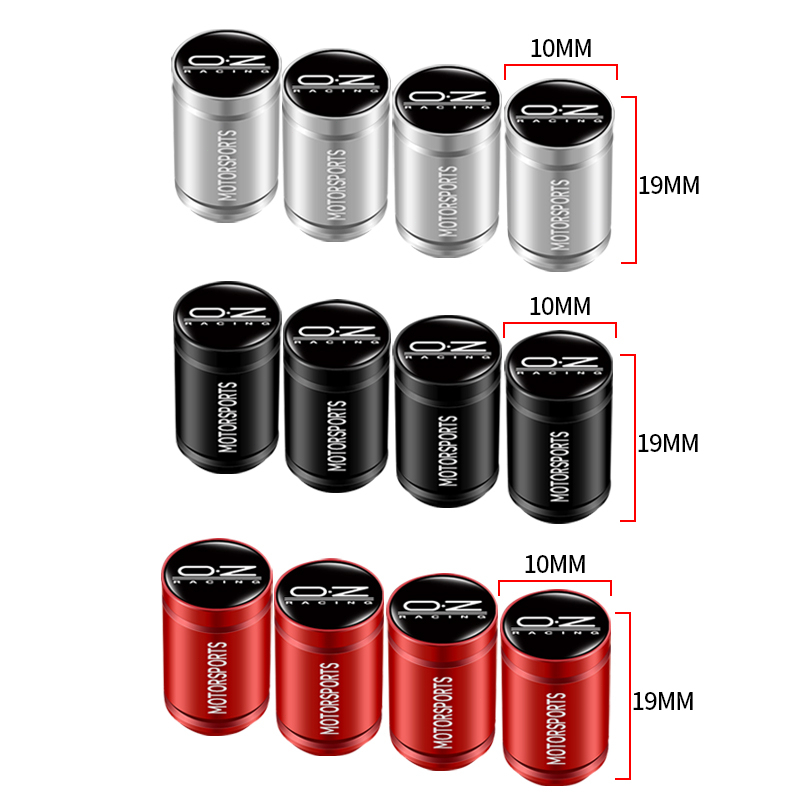 Set 4 Nắp Van Bánh Xe Hơi Thể Thao Bằng Nhôm Chống Rò Rỉ