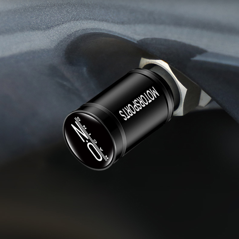 Set 4 Nắp Van Bánh Xe Hơi Thể Thao Bằng Nhôm Chống Rò Rỉ