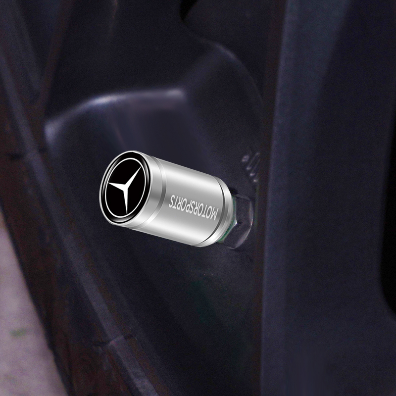 Bộ 4 Nắp Van Bánh Xe Hơi Bằng Nhôm Chống Rò Rỉ Cho Mercedes Benz Class W212 W211 W210 W203 W204 W205 CLA GLK CLS A C E