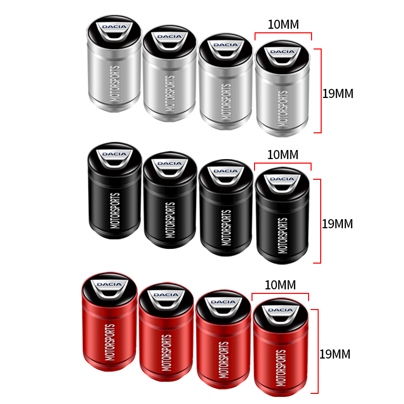 Set 4 Nắp Đậy Chống Bụi Bằng Nhôm Cho Bánh Xe Hơi Thể Thao Dacia Logan 2 Mcv Sandero Stepway Lodgy