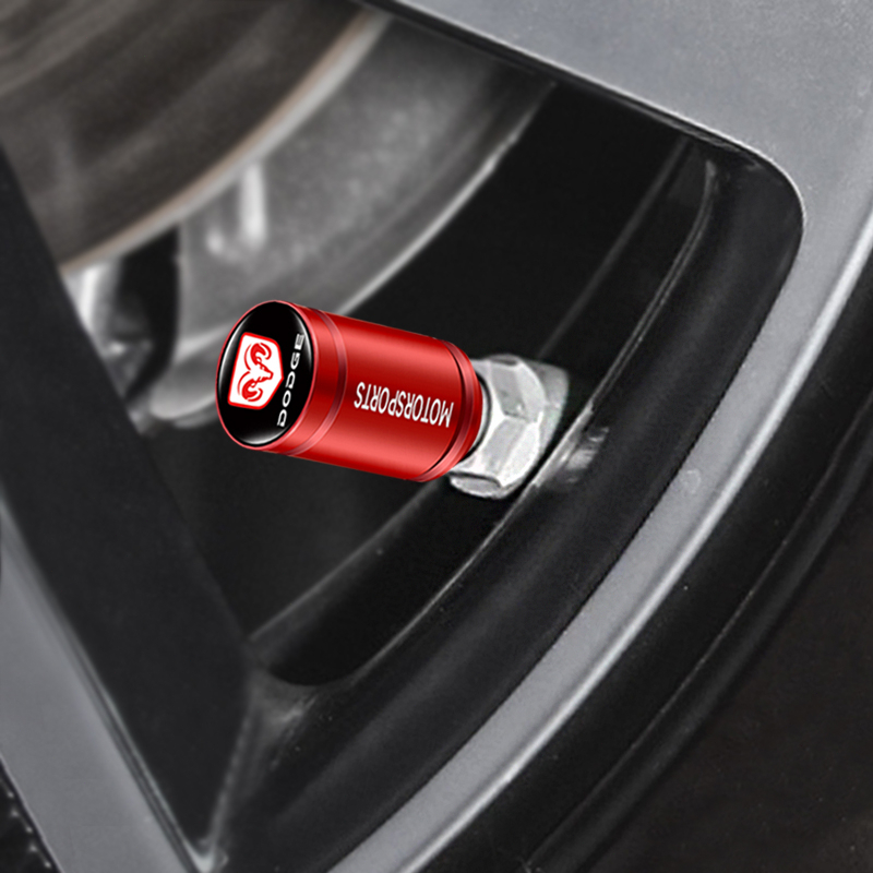 Bộ 4 Nắp Van Bánh Xe Hơi Thể Thao Bằng Nhôm Chống Bụi Cho Dodge Caliber Journey Ram Durango Charger SRT