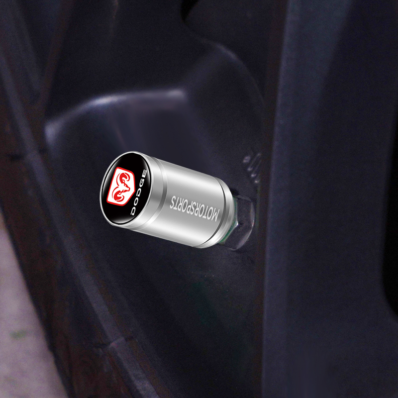 Bộ 4 Nắp Van Bánh Xe Hơi Thể Thao Bằng Nhôm Chống Bụi Cho Dodge Caliber Journey Ram Durango Charger SRT
