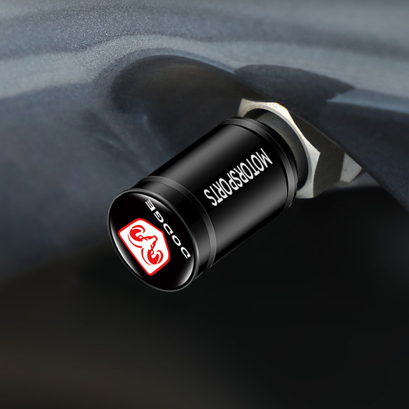 Bộ 4 Nắp Van Bánh Xe Hơi Thể Thao Bằng Nhôm Chống Bụi Cho Dodge Caliber Journey Ram Durango Charger SRT