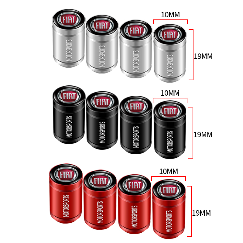 Bộ 4 Nắp Đậy Bảo Vệ Lốp Xe Hơi Bằng Nhôm Hình Trụ Cho Fiat Bravo Punto Croma 500 595