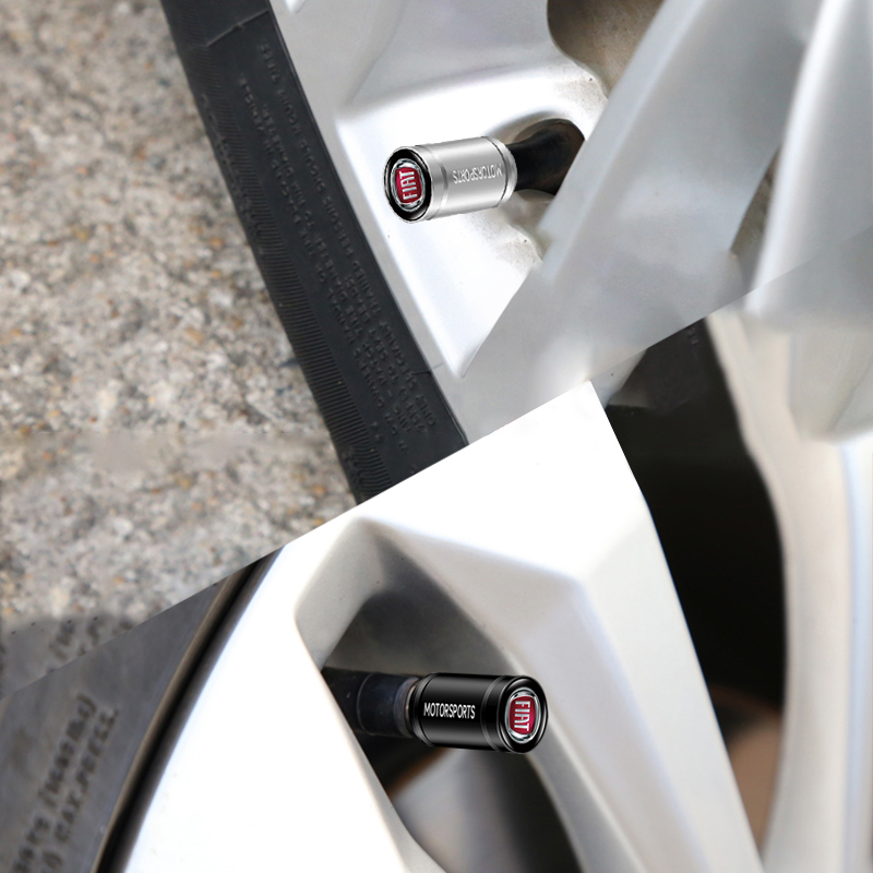 Bộ 4 Nắp Đậy Bảo Vệ Lốp Xe Hơi Bằng Nhôm Hình Trụ Cho Fiat Bravo Punto Croma 500 595