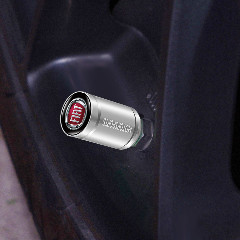 Bộ 4 Nắp Đậy Bảo Vệ Lốp Xe Hơi Bằng Nhôm Hình Trụ Cho Fiat Bravo Punto Croma 500 595