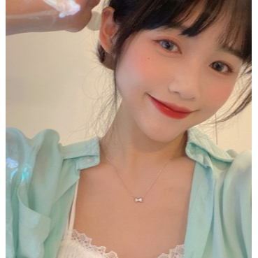 【Thanh toán đích】Vòng cổ Mặt Nơ Pha Lê Dễ Thương Thời Trang Cho Nữ