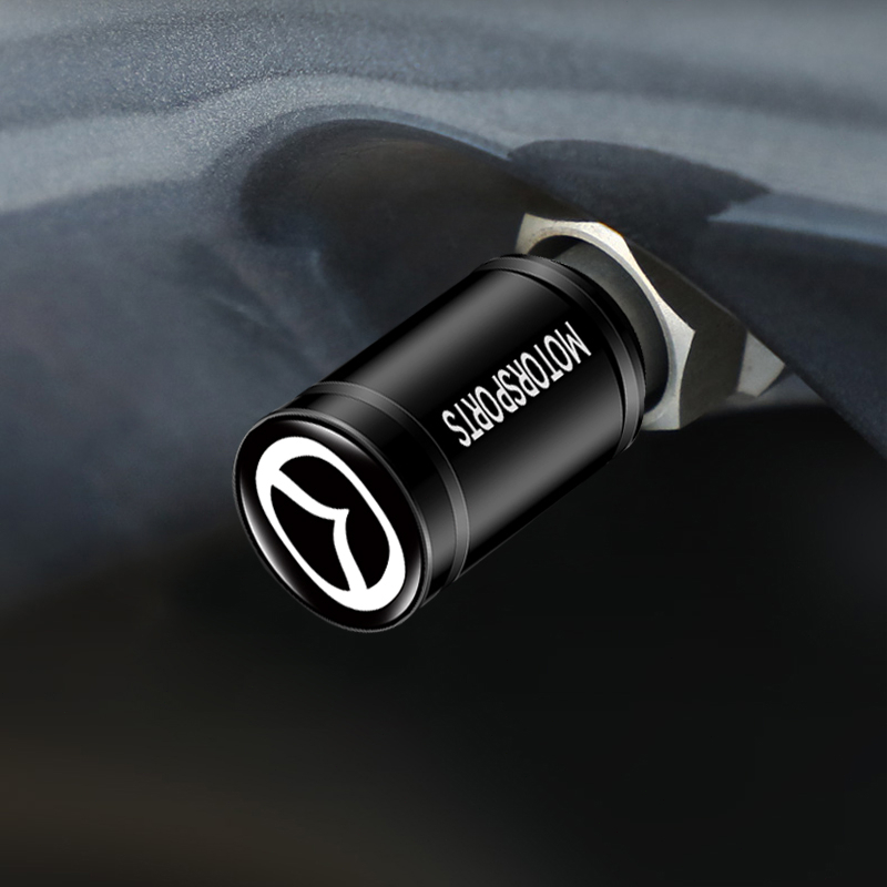 Bộ 4 Nắp Van Bánh Xe Hơi Bằng Nhôm Kiểu Thể Thao Chống Rò Rỉ Cho Mazda 5 6 323 626 RX8 CX5 CX-4 MX3 MX5 Atenza Axela