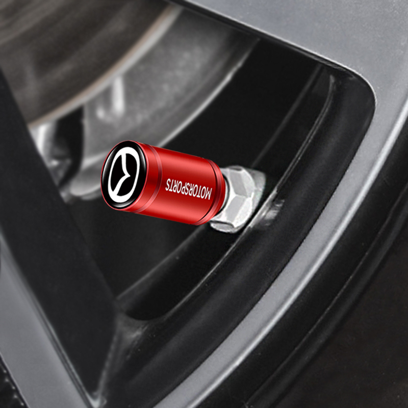 Bộ 4 Nắp Van Bánh Xe Hơi Bằng Nhôm Kiểu Thể Thao Chống Rò Rỉ Cho Mazda 5 6 323 626 RX8 CX5 CX-4 MX3 MX5 Atenza Axela