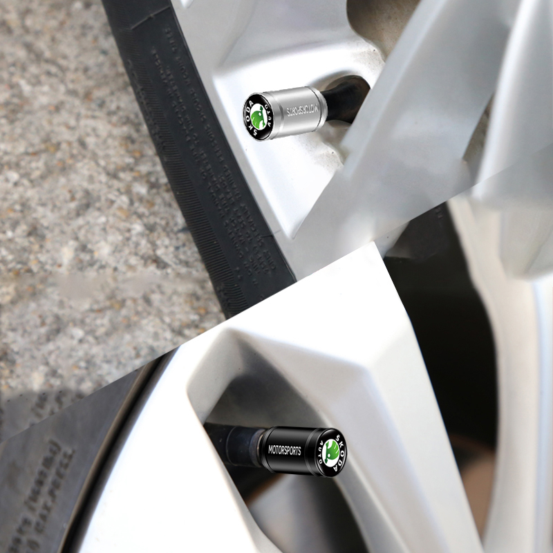 Bộ 4 Nắp Van Bánh Xe Hơi Bằng Nhôm Chống Rò Rỉ Chuyên Dụng