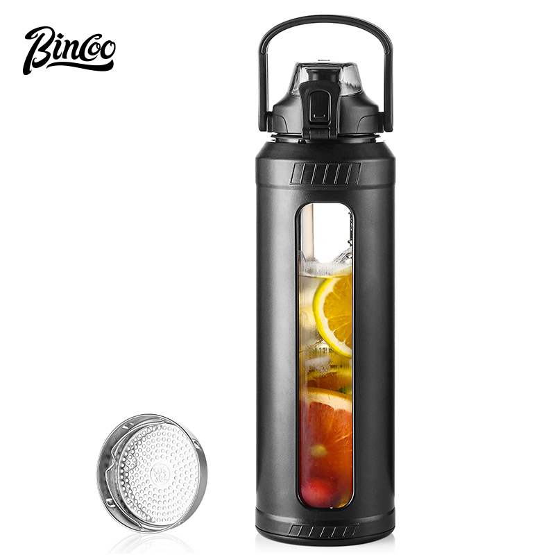 Bình Nước Thủy Tinh Cách Nhiệt Dung Tích Lớn 2000ml Tiện Dụng Mang Theo Du Lịch / Chơi Thể Thao