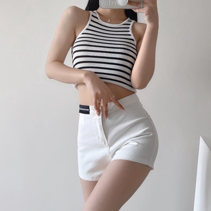 Quần Short Denim Lưng Cao Dáng Chữ a Thời Trang Mùa Hè 2023 Cho Nữ