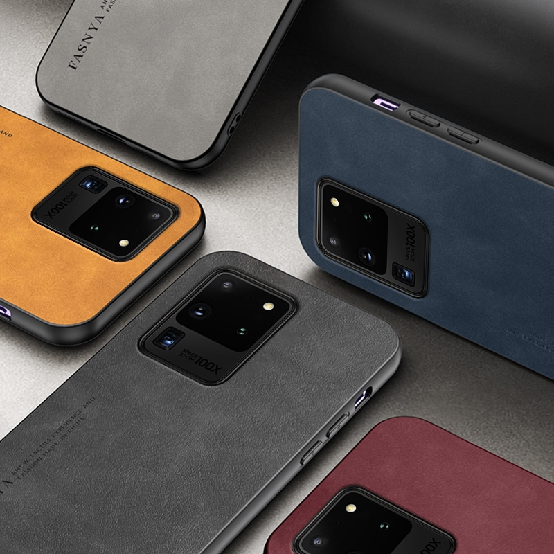 ốp lưng điện thoại kinh doanh Cashmere Tương thích với Cho Samsung S20Ultra S20 S20Plus S20FE S10 Plus S9 Plus S8 Plus Ốp cứng PC bảng nối đa năng chống vân tay đơn giản case