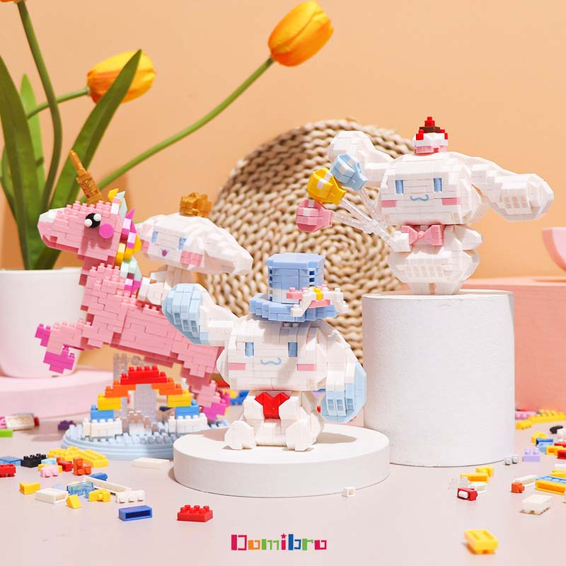 Domibro Lego Mini Sanrio Bộ 969 Miếng Xếp Hình Cinnamoroll Chó Dễ Thương Cho Bé - Tặng kèm hộp đựng xinh xắn