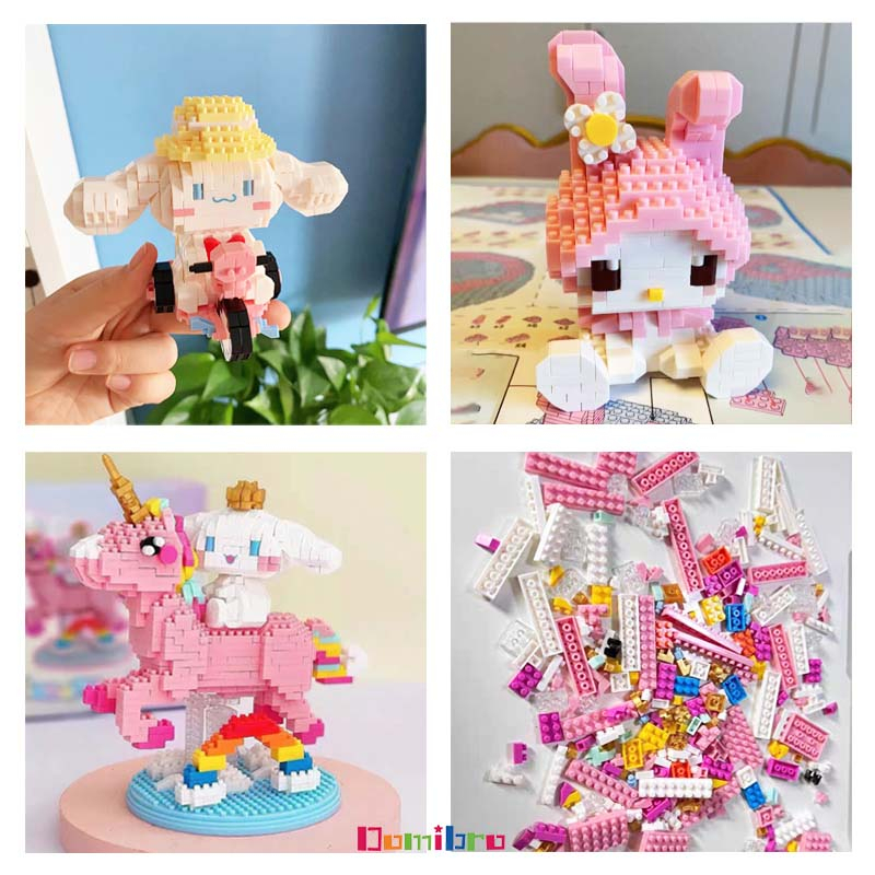 Domibro Lego Mini Sanrio Bộ 969 Miếng Xếp Hình Cinnamoroll Chó Dễ Thương Cho Bé - Tặng kèm hộp đựng xinh xắn
