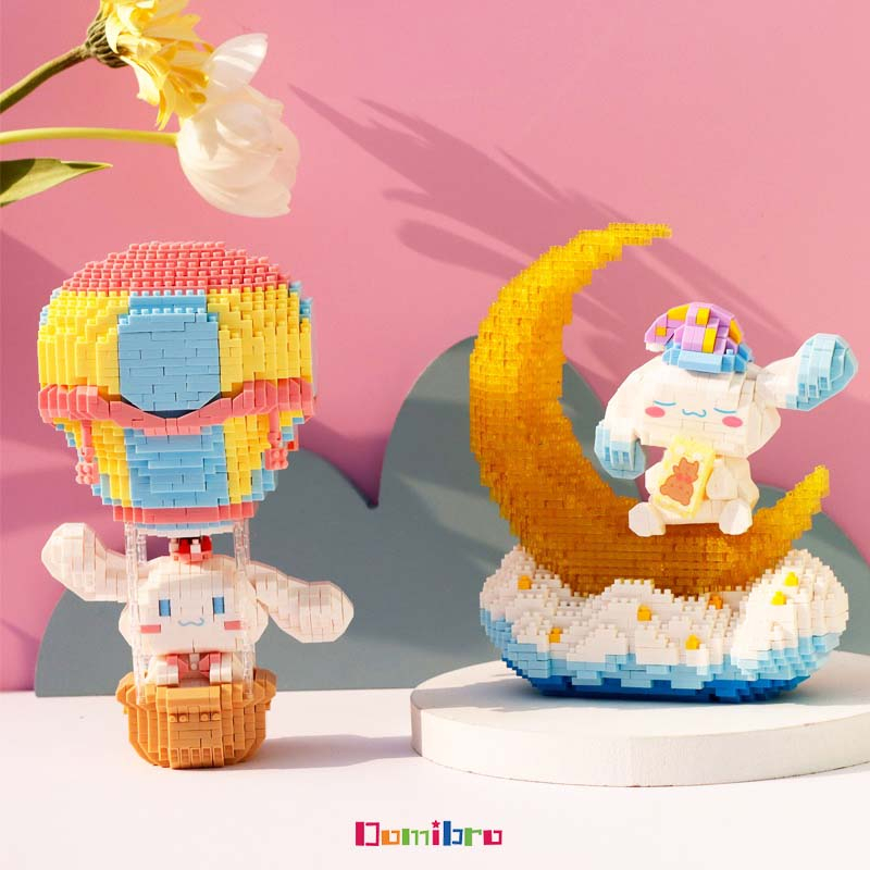 Domibro Lego Mini Sanrio Bộ 969 Miếng Xếp Hình Cinnamoroll Chó Dễ Thương Cho Bé - Tặng kèm hộp đựng xinh xắn