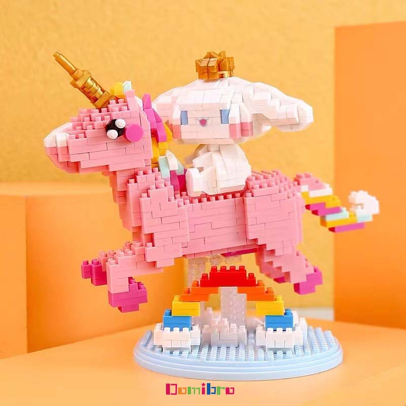Domibro Lego Mini Sanrio Bộ 969 Miếng Xếp Hình Cinnamoroll Chó Dễ Thương Cho Bé - Tặng kèm hộp đựng xinh xắn